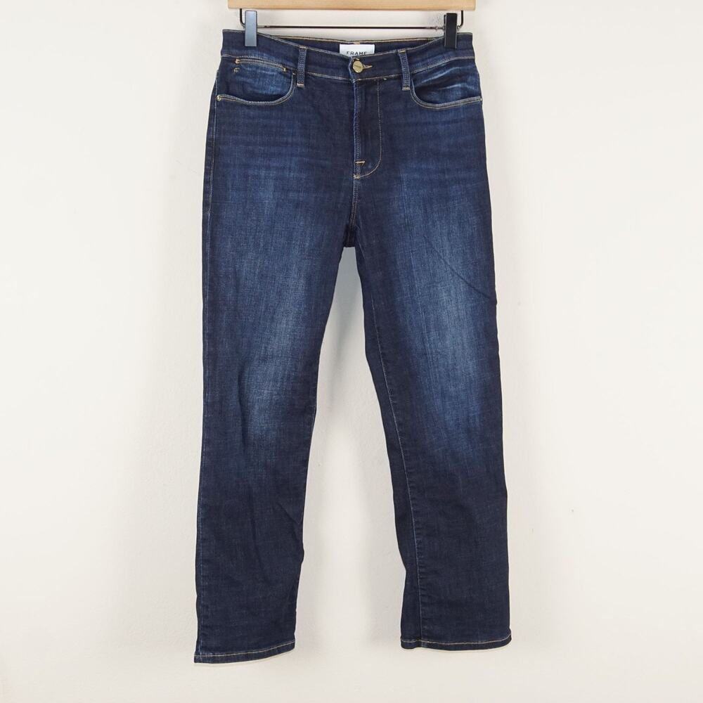 Frame Le High Straight Cropped Ankle Fremont Blue Jeans Womens Sz 28